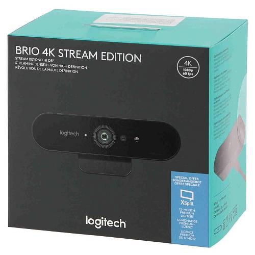 Веб-камера Logitech Webcam BRIO 4K Stream, черный